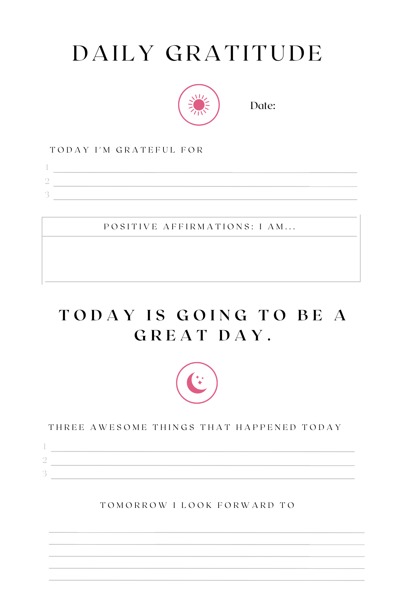 Gratitude Journal: Find Joy in the Little Things – One Day at a Time