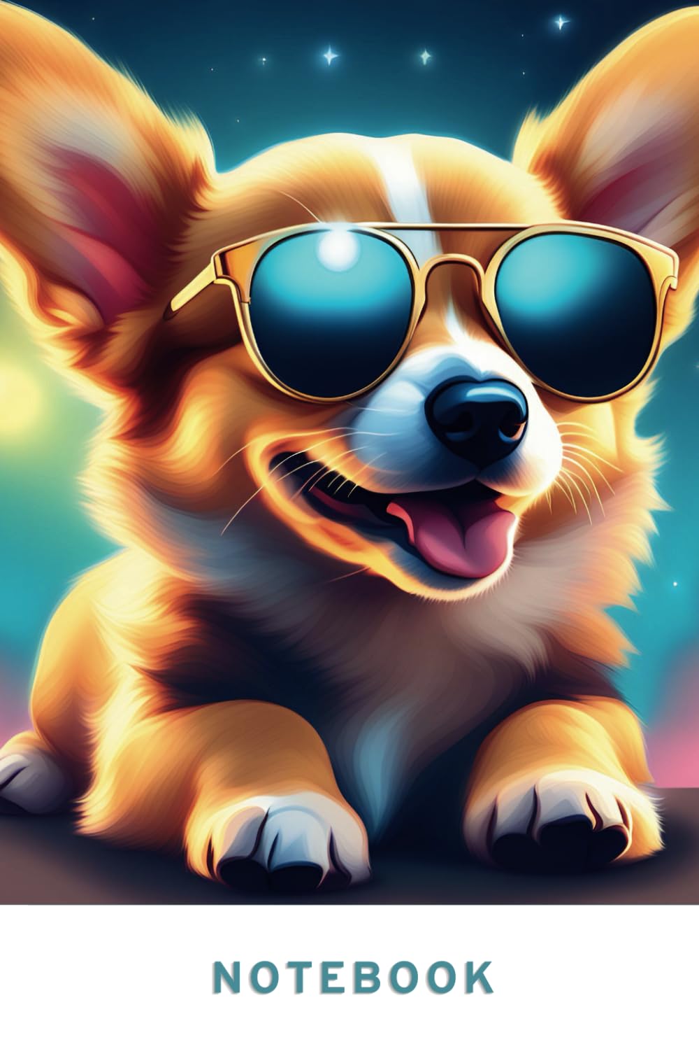 Corgi With Sunglasses, Lined Notebook Journal