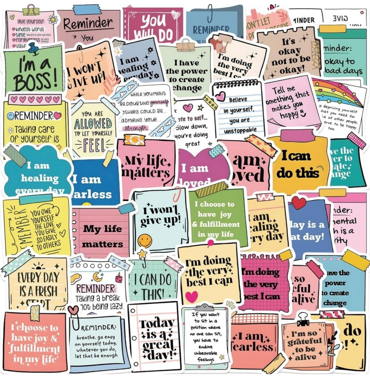 Motivational and Inspirational Sticker Pack for Adults, Teens, Kids, and Teachers