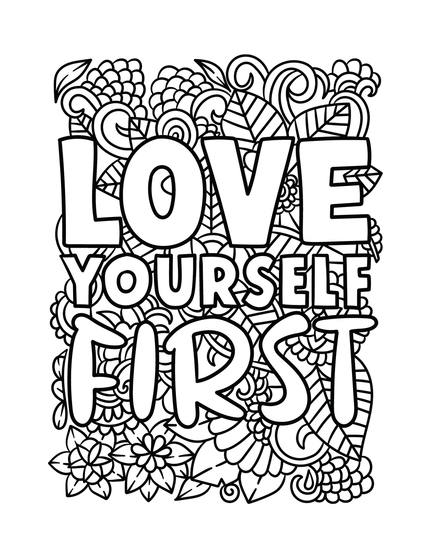 Inspirational Coloring Book: Positive Affirmations for Adults & Teens (Digital Download)