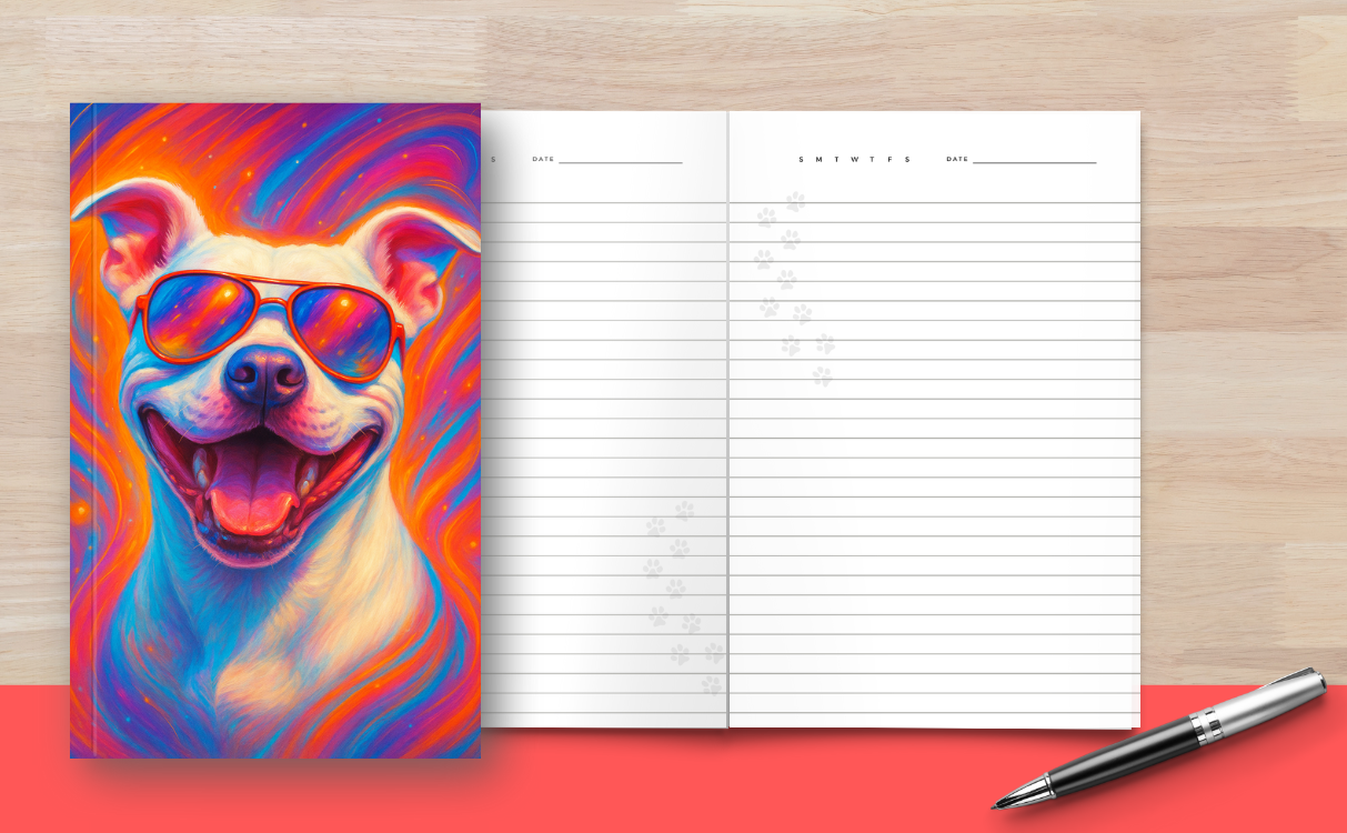 Colorful Pit Bull Notebook
