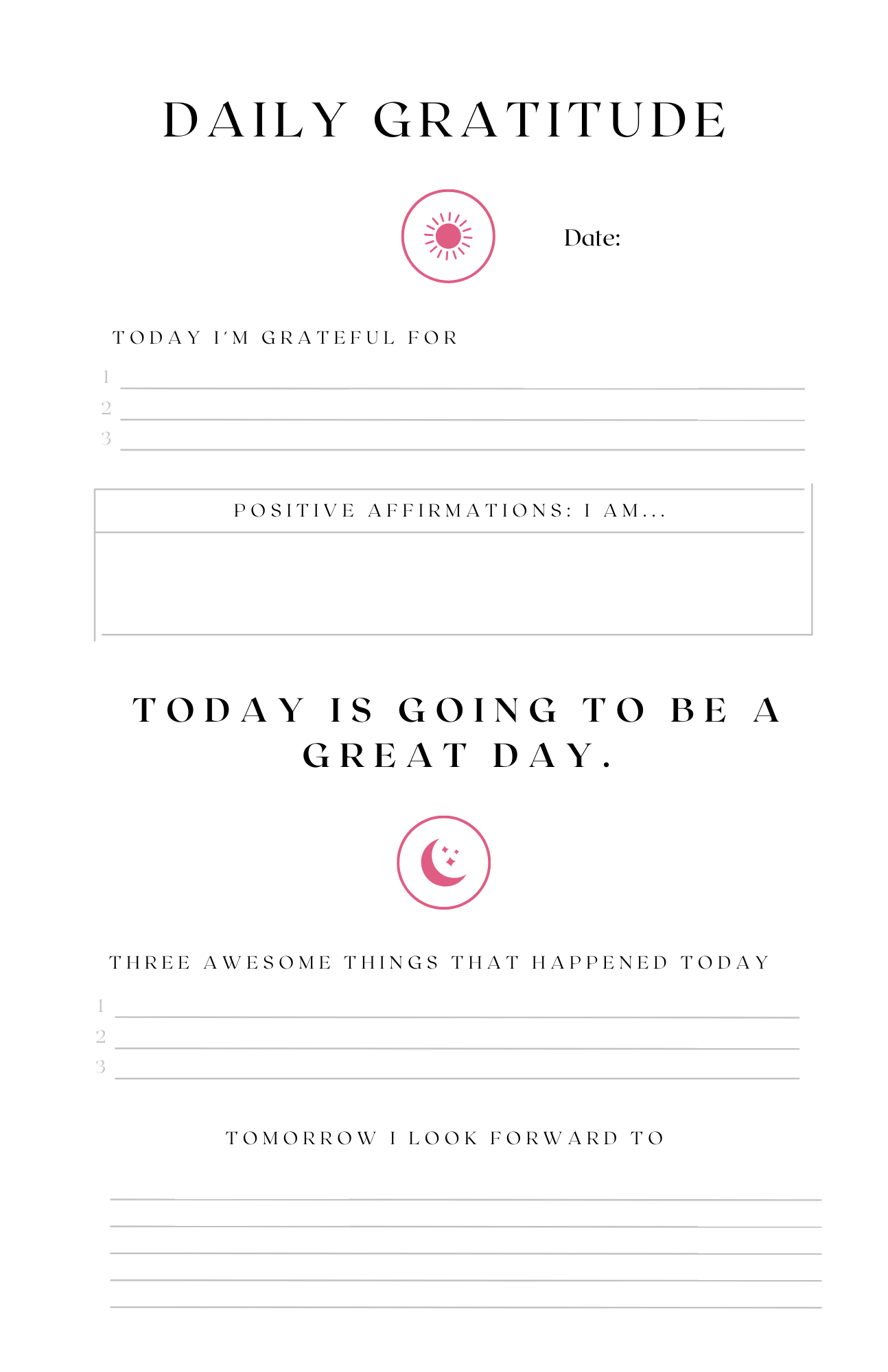 Gratitude Journal: Invest 5 Minutes a Day to Develop Thankfulness, Mindfulness, and Positivity