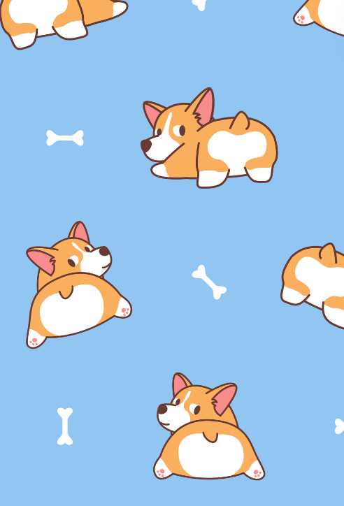 Cute Corgi Notebook (Light Blue Cover)