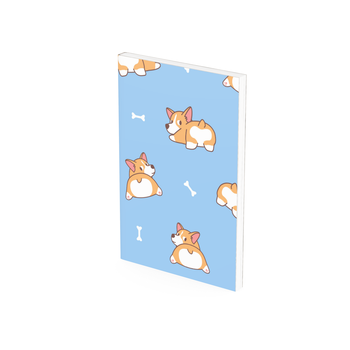 Cute Corgi Notebook (Light Blue Cover)