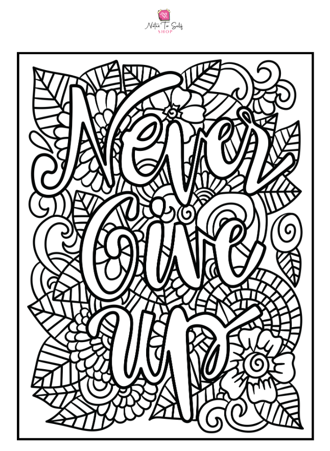 19-Page Inspirational Coloring Book for Adults, Teens, and Kids with Positive Affirmations, Motivational Sayings [Digital Download]