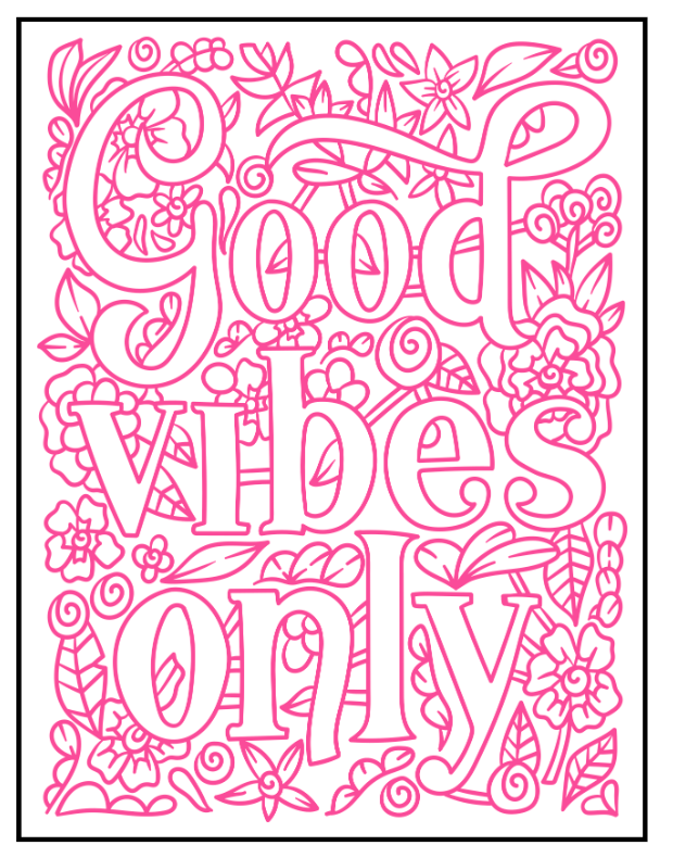 19-Page Inspirational Coloring Book for Adults, Teens, and Kids with Positive Affirmations, Motivational Sayings [Digital Download]